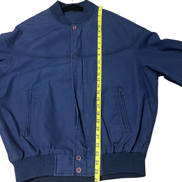 Vintage 80s Blue Bomber Jacket Size Medium - Picture 4 of 6